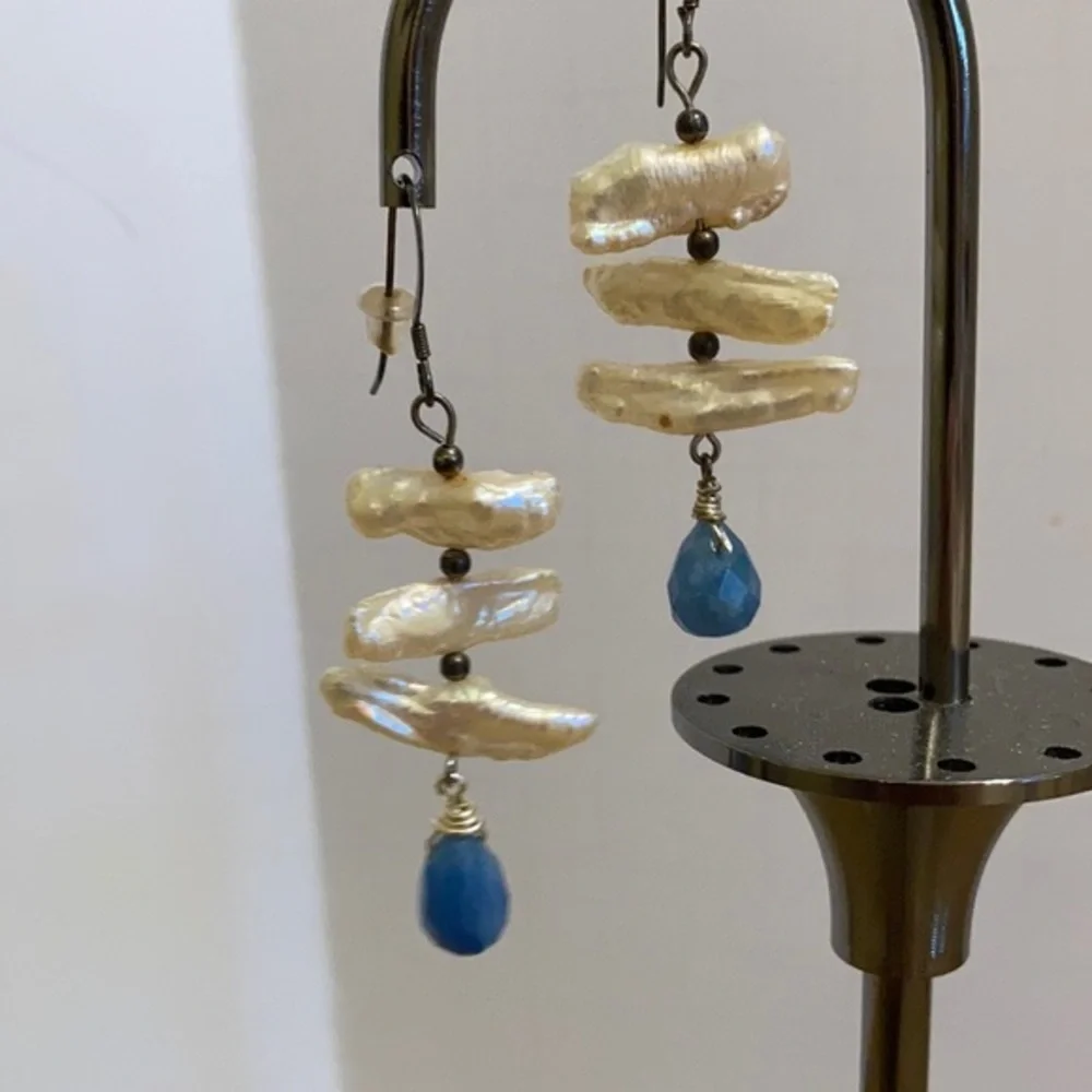 Pearl “bone” earrings